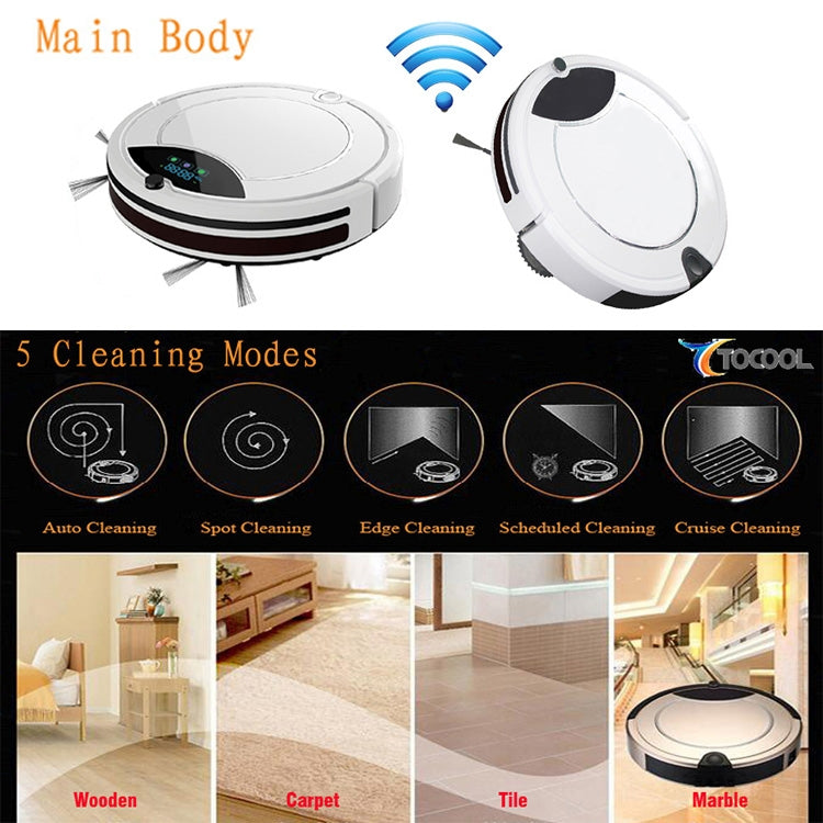 TOCOOL TC-450 Smart Vacuum Cleaner Touch Display Household Sweeping Cleaning Robot with Remote Control(Black) - Robot Vacuum Cleaner by TOCOOL | Online Shopping UK | buy2fix