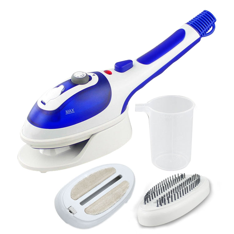 Multifunction Household Handheld Steamer Travel Portable Hand - Held Steam Hanging Hot Machine Ceramic Bottom with Flannelette Brush & Hair Brush & Measuring Cup,EU Plug(Blue) - Home & Garden by buy2fix | Online Shopping UK | buy2fix