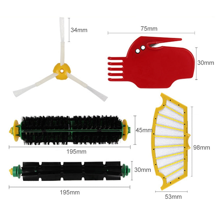 Sweeping Robot Accessories Side Brush Filter Roller Brush for iRobot 500 Series - Consumer Electronics by buy2fix | Online Shopping UK | buy2fix