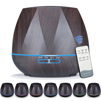 Diamond Wood Grain Remote Control Ultrasonic Humidifier Aromatherapy Machine Automatic Alcohol Sprayer with LED Lights, Capacity: 400mL, AU Plug (Dark Wood Color) - Home & Garden by buy2fix | Online Shopping UK | buy2fix