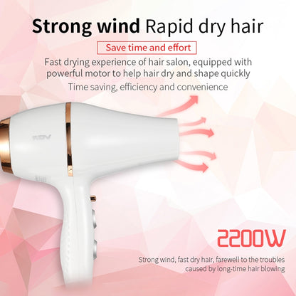 VGR V-414 2200W Negative Ion Hair Dryers with 6 Gear Adjustment, Plug Type: EU Plug(White) - Home & Garden by VGR | Online Shopping UK | buy2fix