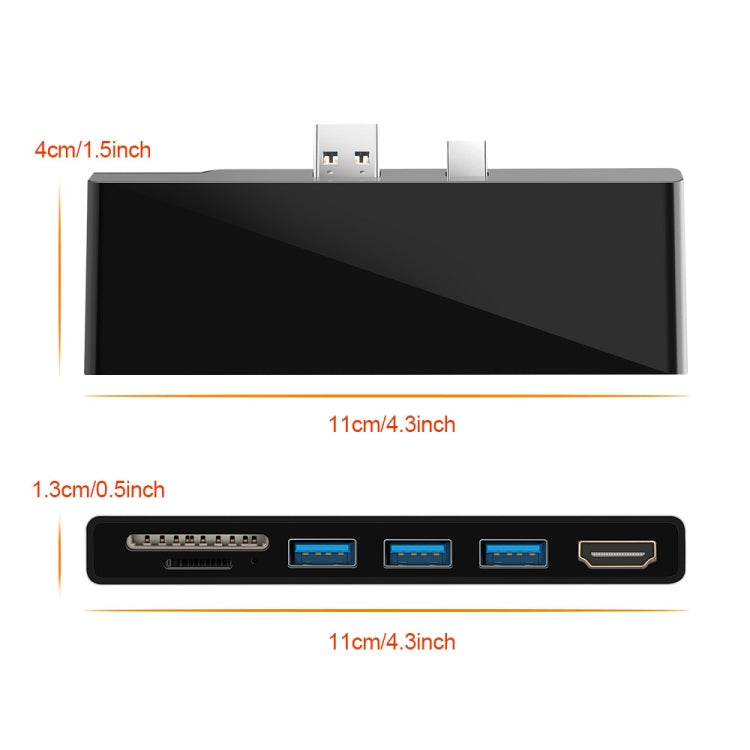 ROCKETEK SK-S5H 3 x USB 3.0 + HDMI + SD / TF Memory Card Reader HUB 4K HDMI Adapter(Black) - USB 3.0 HUB by ROCKETEK | Online Shopping UK | buy2fix