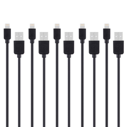 5 PCS HAWEEL 1m High Speed 8 pin to USB Sync and Charging Cable Kit for iPhone, iPad(Black) - Normal Style Cable by buy2fix | Online Shopping UK | buy2fix