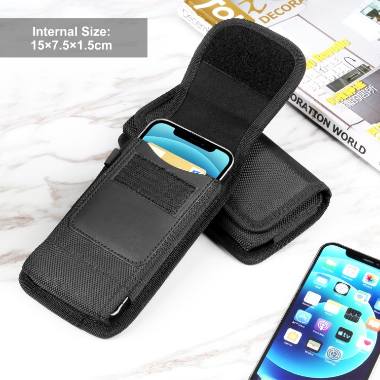 HAWEEL 4.7-6.1 inch Nylon Cloth Phone Belt Clip Carrying Pouch with Card Slot (Black) -  by HAWEEL | Online Shopping UK | buy2fix