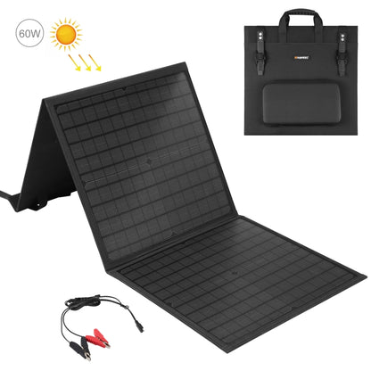 HAWEEL 60W Foldable Solar Panel Charger Travel Folding Bag(Black) - Charger by HAWEEL | Online Shopping UK | buy2fix