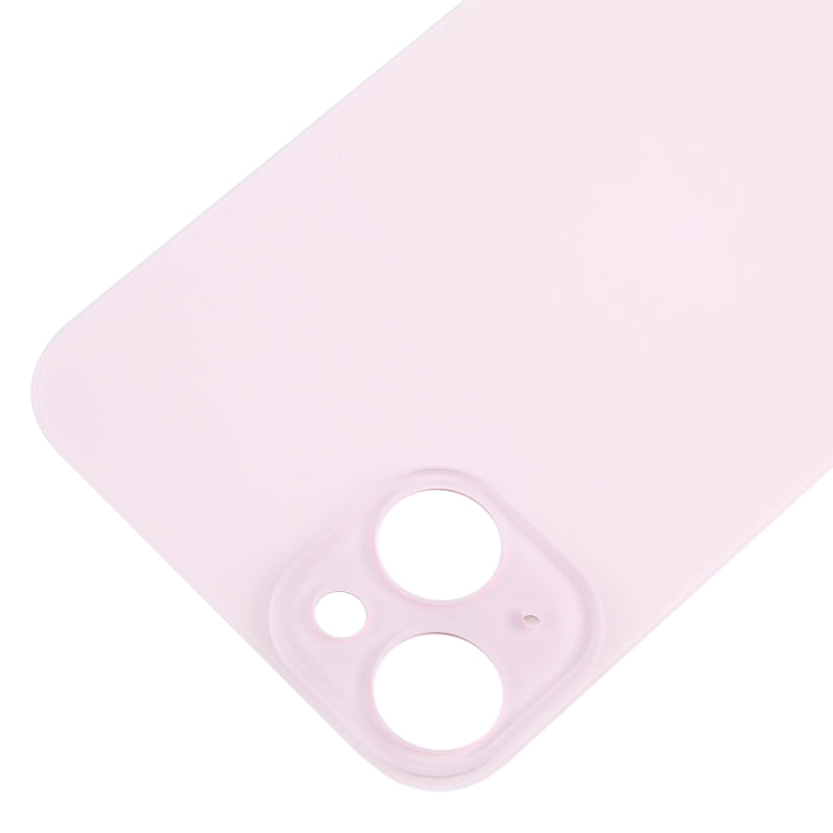 For iPhone 15 Plus Easy Replacement Big Camera Hole Glass Back Battery Cover(Pink) -  by buy2fix | Online Shopping UK | buy2fix