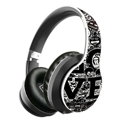 B1 Graffiti Pattern Wireless Bluetooth V5.0 Headset (Black White) - Headset & Headphone by buy2fix | Online Shopping UK | buy2fix