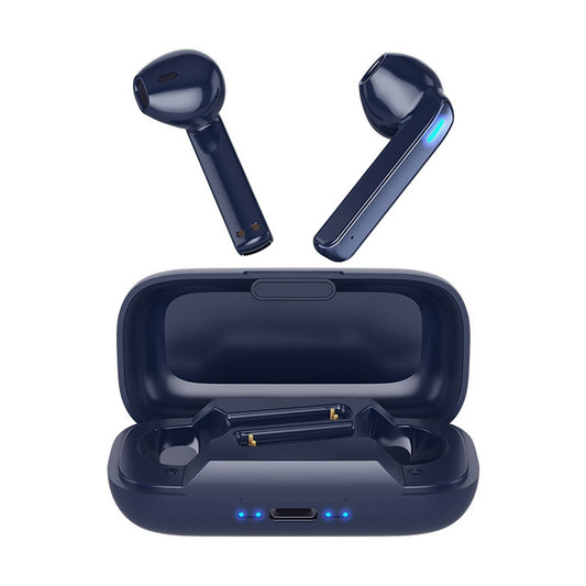 BQ02 TWS Semi-in-ear Touch Bluetooth Earphone with Charging Box & Indicator Light, Supports HD Calls & Intelligent Voice Assistant (Blue) - TWS Earphone by buy2fix | Online Shopping UK | buy2fix