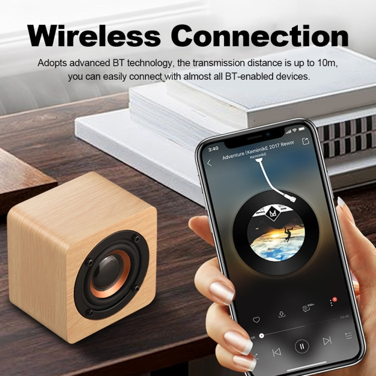 Q1 Wooden Mini Portable Mega Bass Wireless Bluetooth Speaker(Black) - Mini Speaker by buy2fix | Online Shopping UK | buy2fix