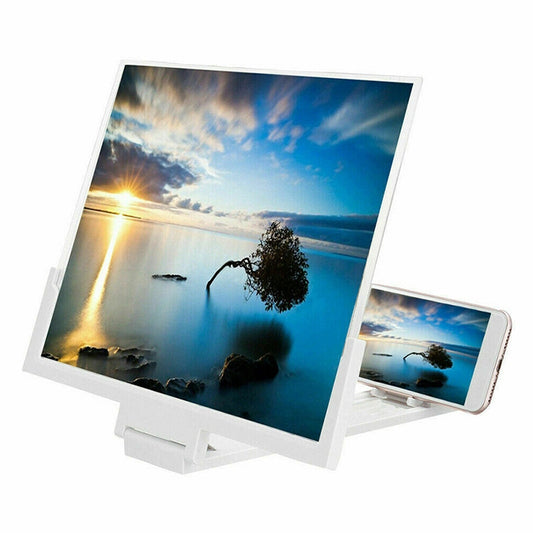 F3 14 inch Radiation Protection Universal Mobile Phone Screen Amplifier 3D HD Video Amplifier with Stand(White) - Screen Magnifier by buy2fix | Online Shopping UK | buy2fix