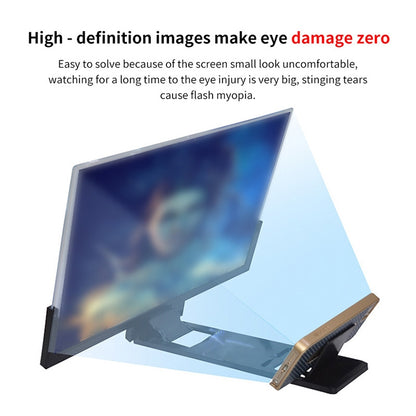 F3 14 inch Radiation Protection Universal Mobile Phone Screen Amplifier 3D HD Video Amplifier with Stand(White) - Screen Magnifier by buy2fix | Online Shopping UK | buy2fix