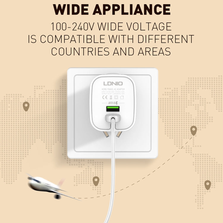 LDNIO A201 2.4A Dual USB Charging Head Travel Direct Charge Mobile Phone Adapter Charger With Micro USB Data Cable(EU Plug) - Apple Accessories by LDNIO | Online Shopping UK | buy2fix