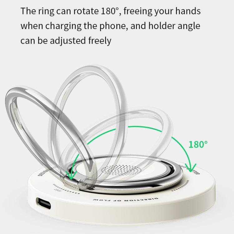 ROCK W51 15W Magnetic Ring Holder 3 in 1 Wireless Charger (White) - Wireless Charger by ROCK | Online Shopping UK | buy2fix