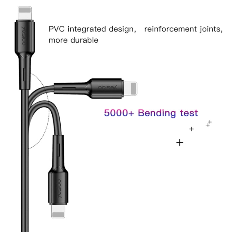 Yesido CA41 3.5A USB to 8 Pin + Micro USB + USB-C / Type-C Charging Cable, Length: 1m(Black) - Multifunction Cable by Yesido | Online Shopping UK | buy2fix