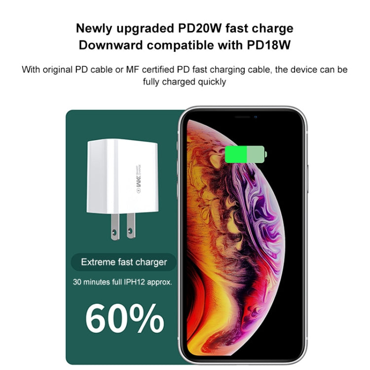 WK WP-U53 QC3.0 Charger 20W USB Type-C Maxspeed PD Fast Charger(UK Plug) - Apple Accessories by WK | Online Shopping UK | buy2fix