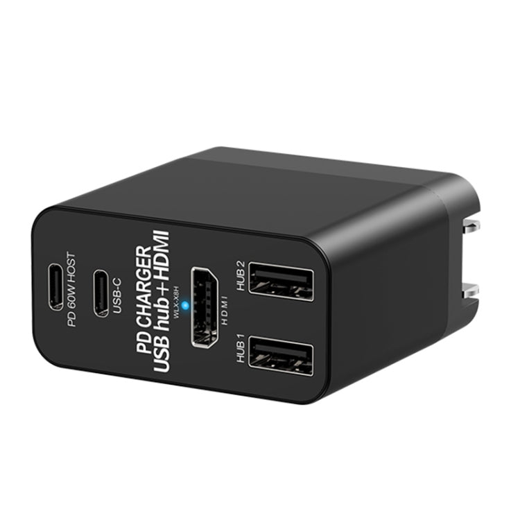 X8H 60W Type-C + USB + HDMI HUB PD Charger, US Plug - Multifunction Charger by buy2fix | Online Shopping UK | buy2fix