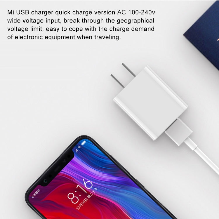 Original Xiaomi 18W Wall Charger Adapter Single Port USB Quick Charger, US Plug - Apple Accessories by Xiaomi | Online Shopping UK | buy2fix