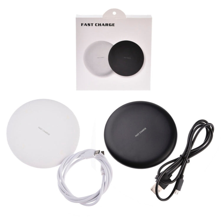 TOVYS-KC-N5 9V 1A Output Frosted Round Wire Qi Standard Fast Charging Wireless Charger, Cable Length: 1m(Black) - Wireless Charger by buy2fix | Online Shopping UK | buy2fix