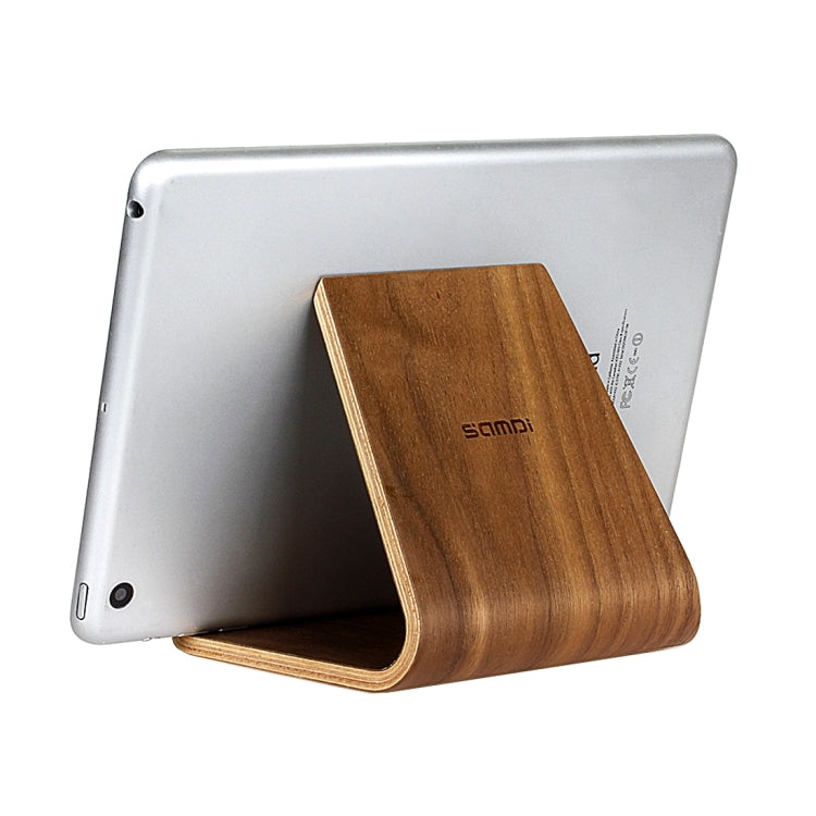 SamDi Artistic Wood Grain Walnut Desktop Holder Stand DOCK Cradle, For Xiaomi, iPhone, Samsung, HTC, LG, iPad and other Tablets(Coffee) - Desktop Holder by buy2fix | Online Shopping UK | buy2fix