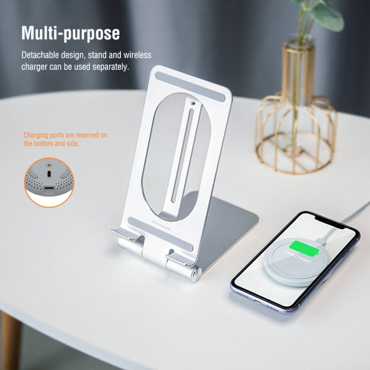 NILLKIN PowerHold Tablet Wireless Charging Stand (Silver) - Desktop Holder by NILLKIN | Online Shopping UK | buy2fix