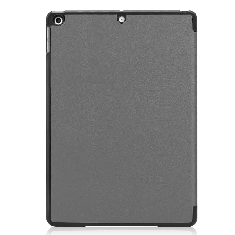 For iPad 10.2 Custer Texture Horizontal Flip Smart PU Leather Case with Sleep / Wake-up Function & Three-folding Holder (Grey) - iPad 10.2 Cases by buy2fix | Online Shopping UK | buy2fix