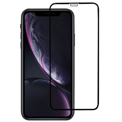 For iPhone 11 / XR Full Glue Silk Print Full Screen Tempered Glass Film(Black) - iPhone XR Tempered Glass by buy2fix | Online Shopping UK | buy2fix