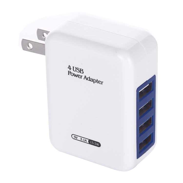 HT-CD03 15.5W 5V 3.1A 4-Port USB Wall Charger Travel Charger, US Plug - Apple Accessories by buy2fix | Online Shopping UK | buy2fix