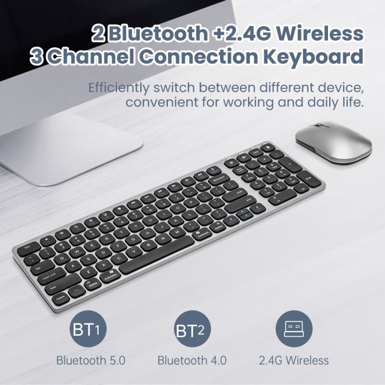 K4500 Wireless Bluetooth Keyboard + Three-modes Charging Silent Mouse Set - Wireless Keyboard by buy2fix | Online Shopping UK | buy2fix