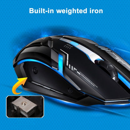 Chasing Leopard V17 USB 2400DPI Four-speed Adjustable Line Pattern Wired Optical Gaming Mouse with LED Breathing Light, Length: 1.45m(Jet Black) - Computer & Networking by Chasing Leopard | Online Shopping UK | buy2fix