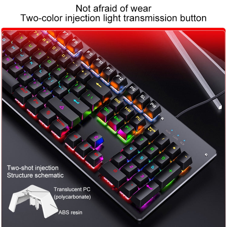 YINDIAO ZK-3 USB Mechanical Gaming Wired Keyboard, Blue Shaft (White) - Wired Keyboard by YINDIAO | Online Shopping UK | buy2fix