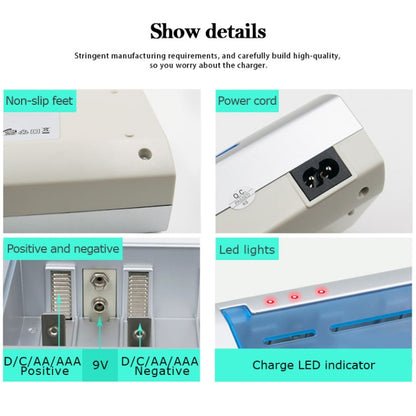 AC 100-240V 4 Slot Battery Charger for AA & AAA & C / D Size Battery, UK Plug - Consumer Electronics by buy2fix | Online Shopping UK | buy2fix