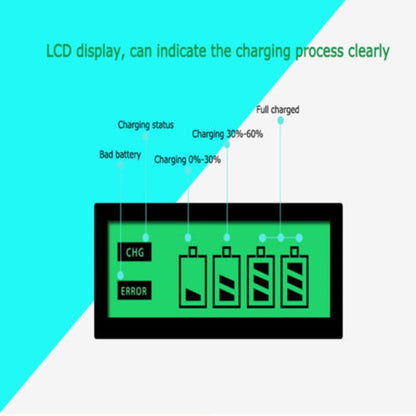 AC 100-240V 4 Slot Battery Charger for AA & AAA Battery, with LCD Display, EU Plug - Consumer Electronics by buy2fix | Online Shopping UK | buy2fix