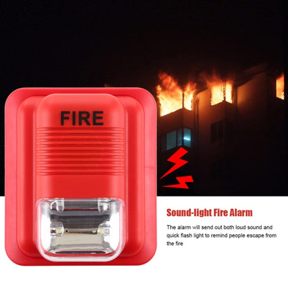 Sound-light Fire Alarm Warning Strobe Horn Alert Safety System Sensor - Security by buy2fix | Online Shopping UK | buy2fix