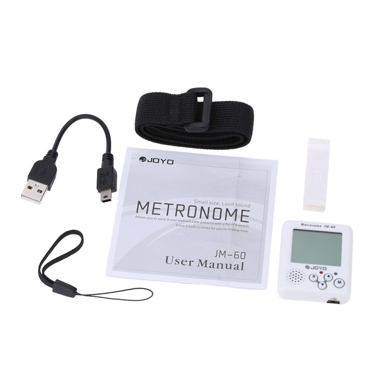 JOYO JM-60 Mini Portable Rechargeable Clip-on Electronic Digital Metronome Tone Generator Tuner for Guitar Violin Ukulele (White) - Stringed Instruments Accessories by JOYO | Online Shopping UK | buy2fix