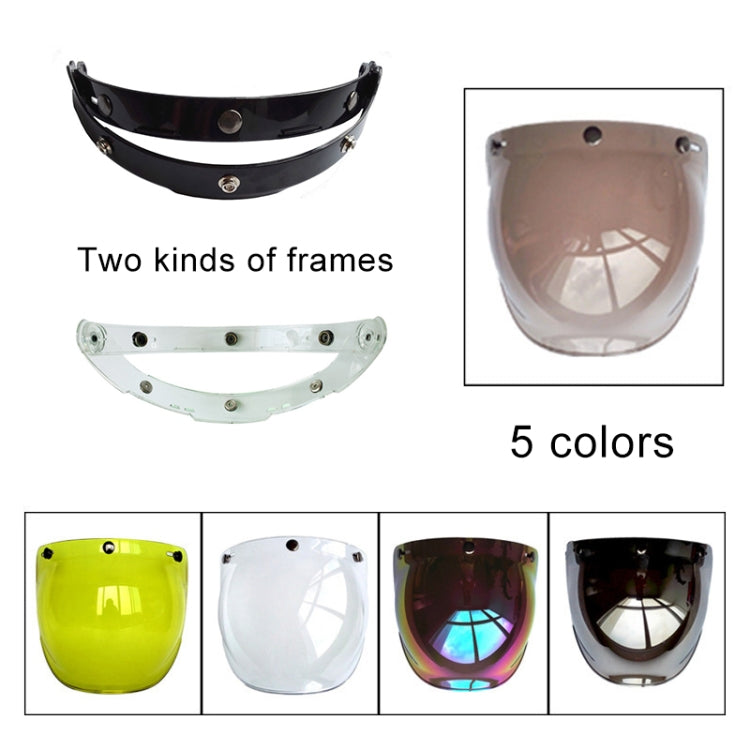 Soman Motorcycle Bubble Visor Open Face Helmet Visor Helmet Windshield Shield with Transparent Frame(Colour) - Helmets by SOMAN | Online Shopping UK | buy2fix