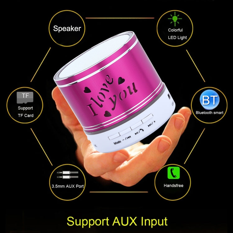 A9L Mini Portable Bluetooth Stereo Speaker with RGB LED Light, Built-in MIC, Support Hands-free Calls & TF Card & AUX(Magenta) - Mini Speaker by buy2fix | Online Shopping UK | buy2fix