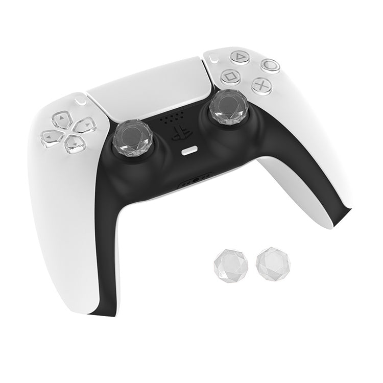 2 PCS Diamond Texture Games Grip Caps for PS5(Clear White) - Cases by buy2fix | Online Shopping UK | buy2fix