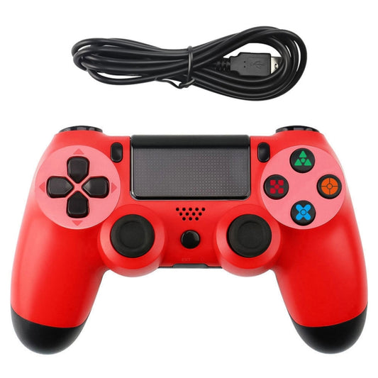 Snowflake Button Wired Gamepad Game Handle Controller for PS4(Red) - Gamepads by buy2fix | Online Shopping UK | buy2fix