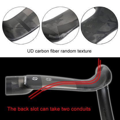 TOSEEK UD Carbon Fiber Texture Road Bike Handlebar, Size: 440mm (UD Matte) - Bicycle Grips by TOSEEK | Online Shopping UK | buy2fix