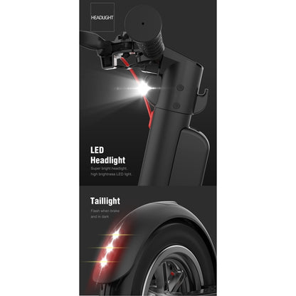 [EU Warehouse] X8 Outdoor Waterproof Foldable Electric Scooter with 10 inch Vacuum Tires & LCD Display & LED Lights & 10AH Lithium Battery, Load-bearing: 20-100kg (Black) - Electric Scooters by buy2fix | Online Shopping UK | buy2fix