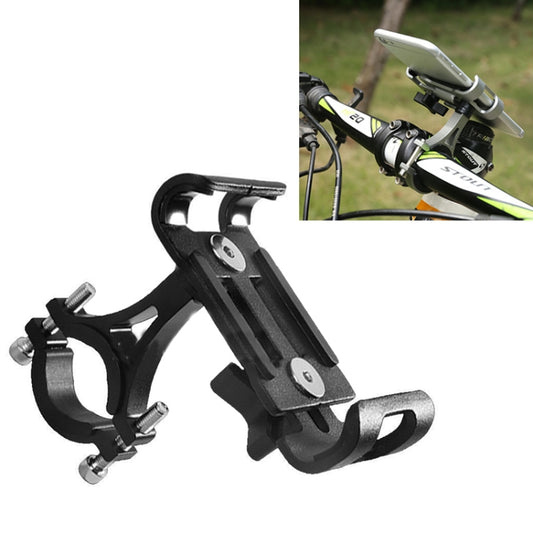 Universal Non-rotatable Aluminum Alloy Fixing Frame Motorcycle Bicycle Mobile Phone Holder (Black) - Outdoor & Sports by buy2fix | Online Shopping UK | buy2fix