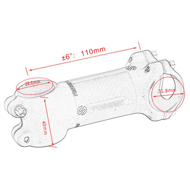 TOSEEK Road Mountain Bike Ultra-light Handlebar Stem Riser Faucet, Size: 6 Degree, 110mm (Matte) - Bicycle Grips by TOSEEK | Online Shopping UK | buy2fix