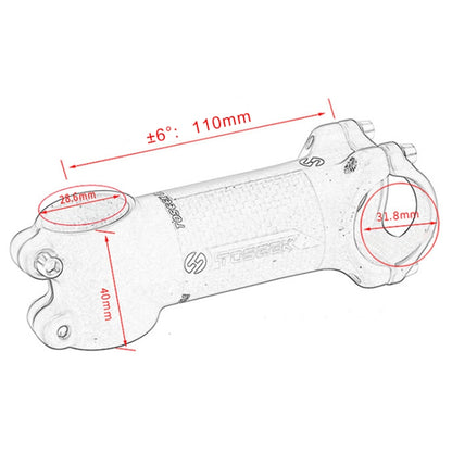 TOSEEK Road Mountain Bike Ultra-light Handlebar Stem Riser Faucet, Size: 6 Degree, 110mm (Matte) - Bicycle Grips by TOSEEK | Online Shopping UK | buy2fix