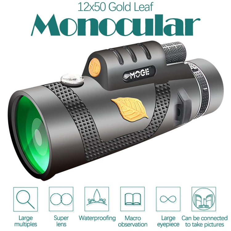 Moge 12x50 Professional HD Monocular Night Vision Telescope - Monocular Binoculars by buy2fix | Online Shopping UK | buy2fix