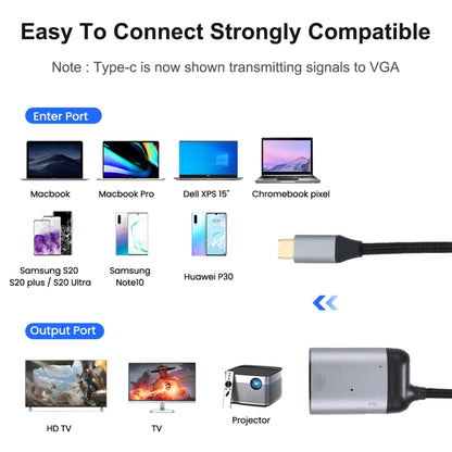 4K UHD USB-C / Type-C to VGA + PD Data Sync Adapter Cable - Computer & Networking by buy2fix | Online Shopping UK | buy2fix