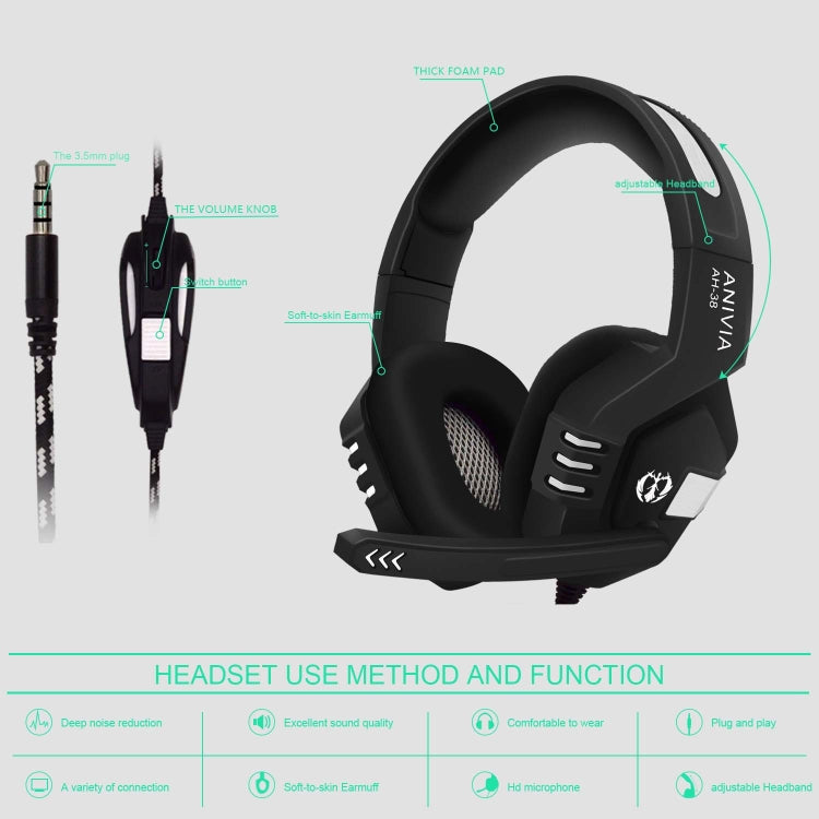 SADES AH-38 3.5mm Plug Wire-controlled E-sports Gaming Headset with Retractable Microphone, Cable Length: 2m(Black Silver) - Multimedia Headset by SADES | Online Shopping UK | buy2fix