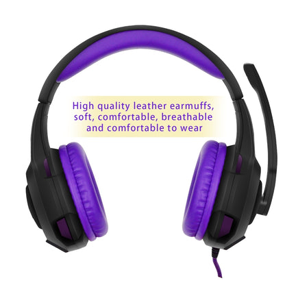 SADES AH-68 3.5mm Plug Wire-controlled E-sports Gaming Headset with Retractable Microphone, Cable Length: 2m(Black purple) - Multimedia Headset by SADES | Online Shopping UK | buy2fix