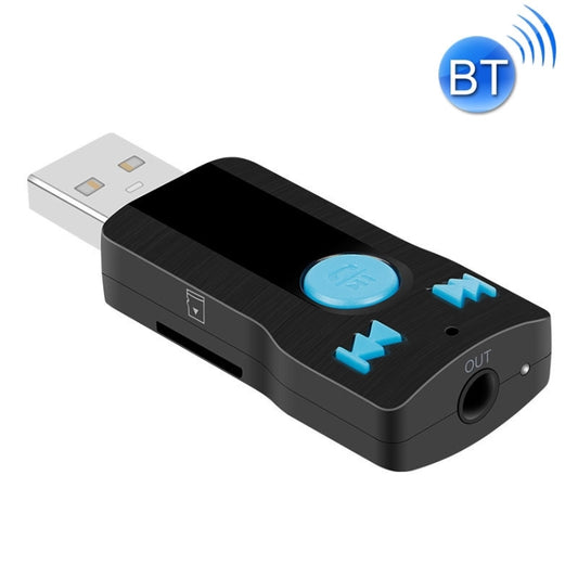 BC07 Mini Brushed Texture USB Bluetooth Receiver MP3 Player SD/TF Card Reader with Microphone & Audio Cable, Support Handsfree & AUX Output & 32GB Micro SD / TF Card & Two-sided USB Port Connecting - Car MP3 & MP4 & MP5 by buy2fix | Online Shopping UK | buy2fix