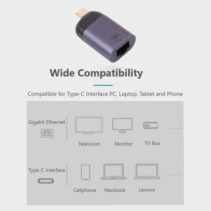 USB-C / Type-C Male to 100M RJ45 Female Adapter - Computer & Networking by buy2fix | Online Shopping UK | buy2fix