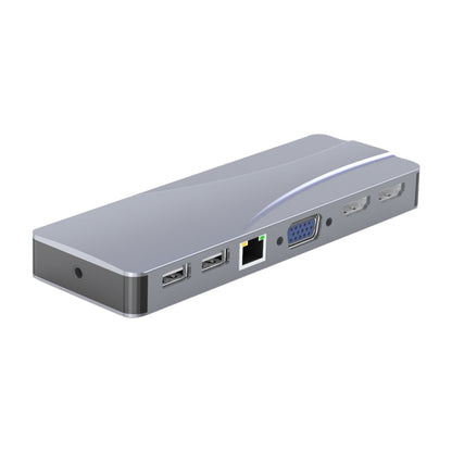 Rocketek HC452 Type-C to 100M RJ45 + HDMI+VGA 14 in 1 HUB Adapter - USB HUB by ROCKETEK | Online Shopping UK | buy2fix